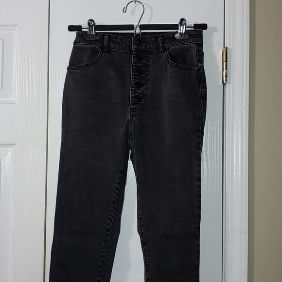 Tinseltown black stretch button fly  skinny jeans   Sz 0 - Picture 3 of 5